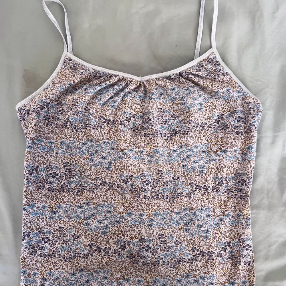 blue floral tank top